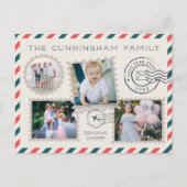 Air Mail Holiday Photo Collage Briefkaart (Voorkant)