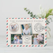 Air Mail | Jaar in Review Foto-collage Feestdagenkaart (Staand voorkant)