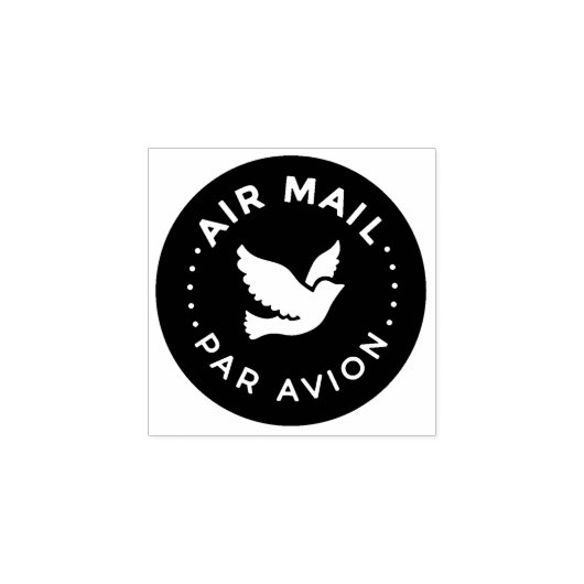 AIR MAIL PAR AVION エアメールスタンプ 鳥 bird birds ラバースタンプ Rubberstempel (Afrduk)