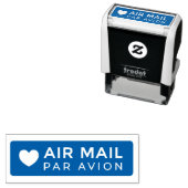 AIR MAIL PAR AVION ハート エアメールスタンプ heart cute love セ Zelfinktende Stempel (In situ)