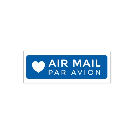 AIR MAIL PAR AVION ハート エアメールスタンプ heart cute love セ Zelfinktende Stempel (Design)