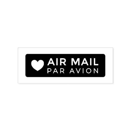 AIR MAIL PAR AVION ハート エアメールスタンプ heart cute love ラ Rubberstempel (Afrduk)