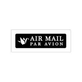 AIR MAIL PAR AVION 折り鶴 鳥 エアメールスタンプ origami bird ラバ Rubberstempel
