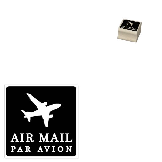 AIR MAIL PAR AVION 飛行機 エアメールスタンプ airplane ラバースタンプ Rubberstempel (Gestempeld)