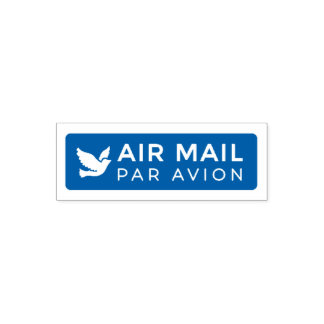 AIR MAIL PAR AVION 鳥 エアメールスタンプ bird birds セルフインキング Zelfinktende Stempel