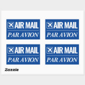 Air Mail / Par Avion grote blauwe verzending stick Rechthoekige Sticker (Vel)