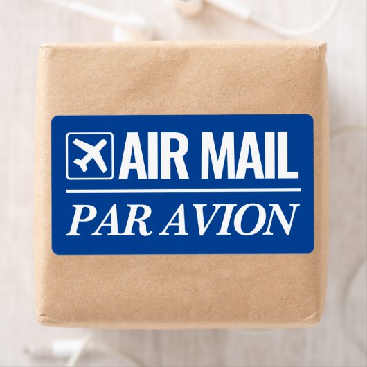 Air Mail / Par Avion grote blauwe verzendlabels Etiket (Insitu)