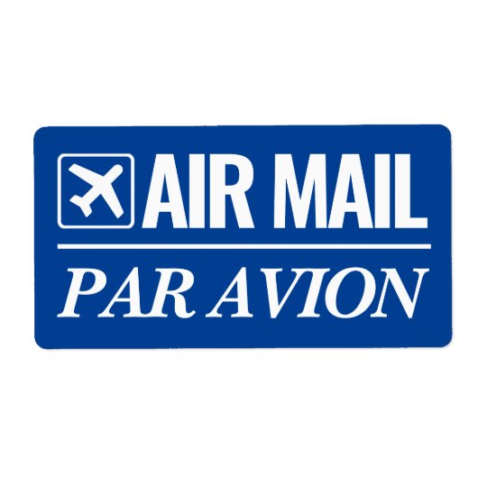 Air Mail / Par Avion grote blauwe verzendlabels Etiket (Voorkant)