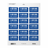 Air Mail / Par Avion kleine blauwe postlabels Etiket (Full Sheet)