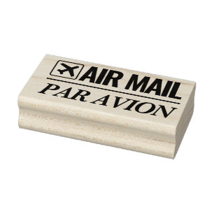 Air Mail / Par Avion verzending houten stempel