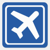 Air Mail / Par Avion vierkante blauw verzending st Vierkante Sticker (Voorkant)