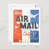  Air Mail Postal Adverteren Briefkaart (Voorkant / Achterkant)