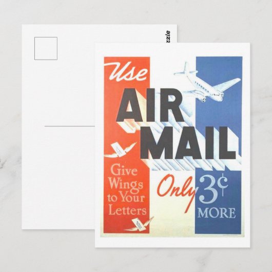 Air Mail Postal Adverteren Briefkaart (Voorkant / Achterkant)