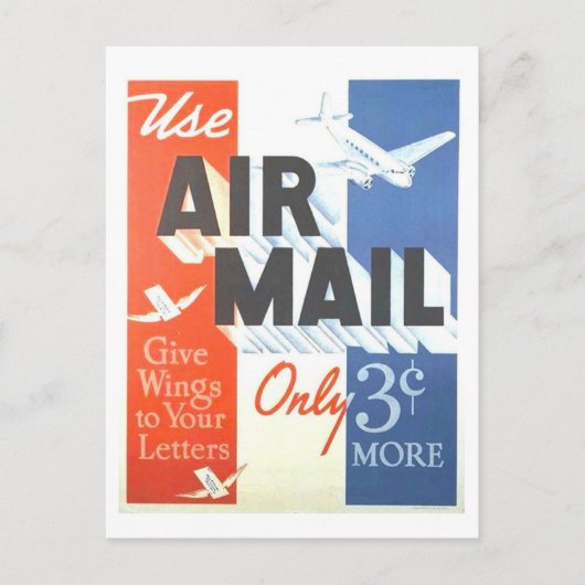  Air Mail Postal Adverteren Briefkaart (Voorkant)