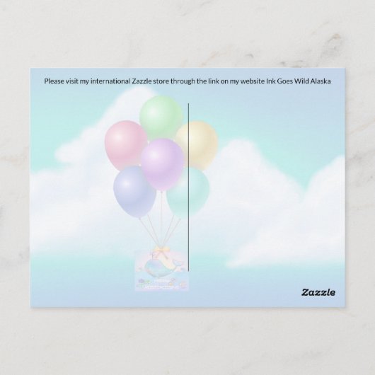 Air Mail Postcrossing Whale - Briefkaart (Achterkant)