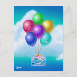 Air Mail Postcrossing Whale - Briefkaart