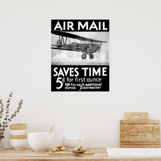 Air Mail Poster - Vintage (Keuken)