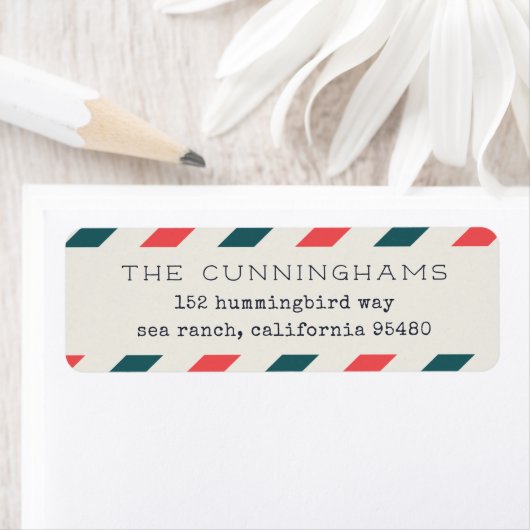 Air Mail Return-adres Etiket (Insitu)