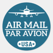 Air Mail Sticker (blauw) (Voorkant)
