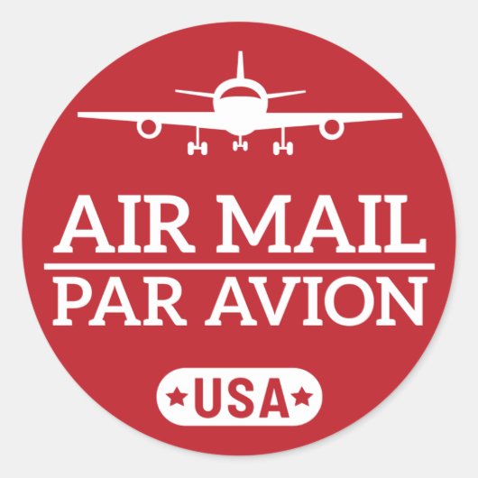 Air Mail Sticker (Red) (Voorkant)
