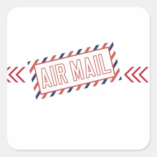 Air Mail Vierkante Sticker (Voorkant)