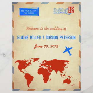 Air Mail Wedding Program Flyer: Onderdruk