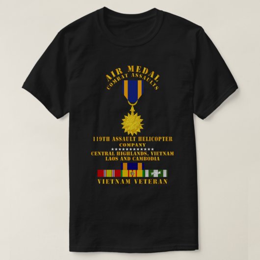 Air Medal Combat Assaults 119th AHC Central Highla T-shirt (Design voorkant)