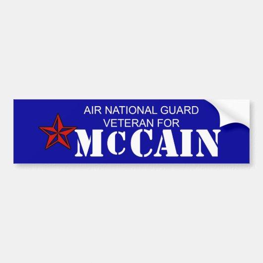 Air Nat Guard Vet voor McCain Bumpersticker (Voorkant)