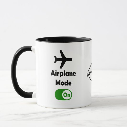 "Air Plane Mode On" grappige offerte Silence Desig Mok (Links)