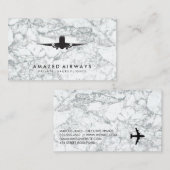Air Plane | opstijgen | Marmer | Luxe vluchten Visitekaartje (Voorkant / Achterkant)