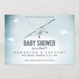 ** Air Plane Sky Clouds Baby Boy Shower Kaart