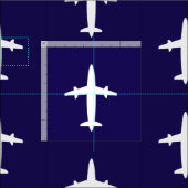Air Planes Navy Blue White Stof (Delen)