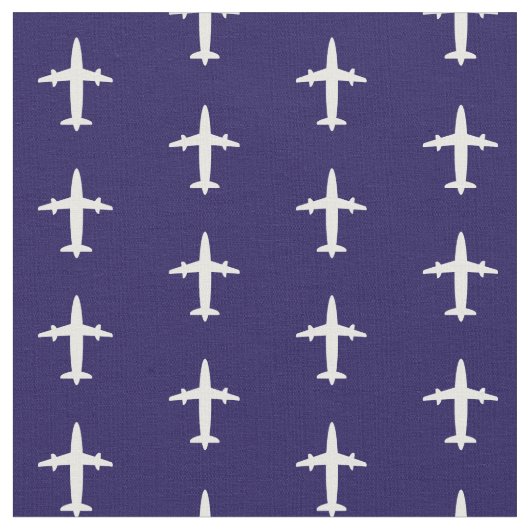 Air Planes Navy Blue White Stof (Close Up)