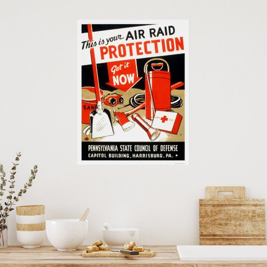 Air Raid Protection 1943 WPA Poster (Keuken)