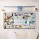 Air Realm Geometry – Klee Inspired Desk Mat<br><div class="desc">Turn your desk into a quiet sky of ideas. This Paul Klee–inspired geometric abstract desk mat floats with muted blues,  oranges and airy line art. A surreal Bauhaus-style landscape that sparks focus,  creativity and calm—perfect for art lovers,  designers and deep thinkers.</div>