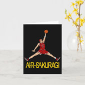 Air Sakuragi Anime Style Bysketbyll Design Kaart (Gele Bloem)