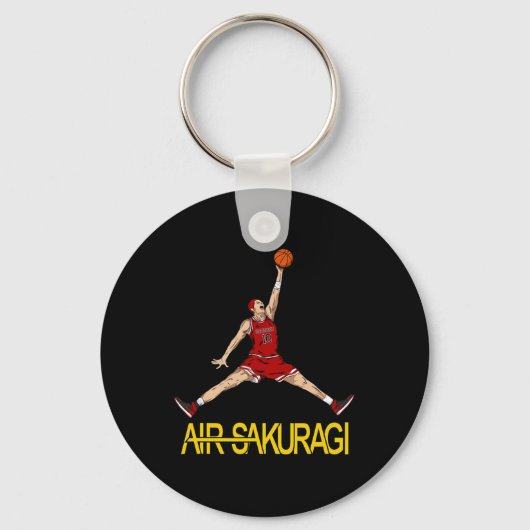 Air Sakuragi Anime Style Bysketbyll Design Sleutelhanger (Voorkant)