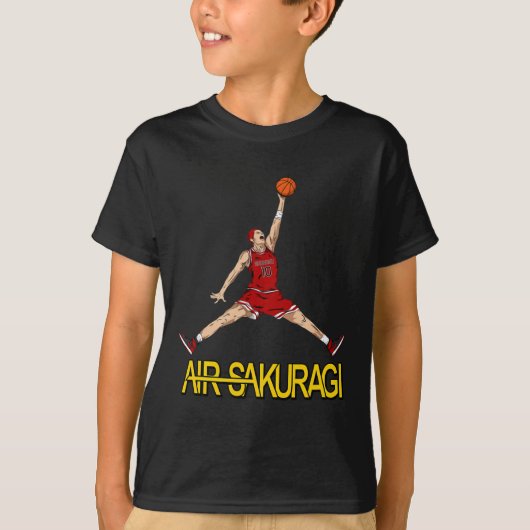 Air Sakuragi Anime Style Bysketbyll Design T-shirt (Voorkant)