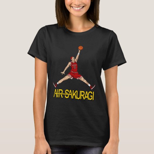 Air Sakuragi Anime Style Bysketbyll Design T-shirt (Voorkant)