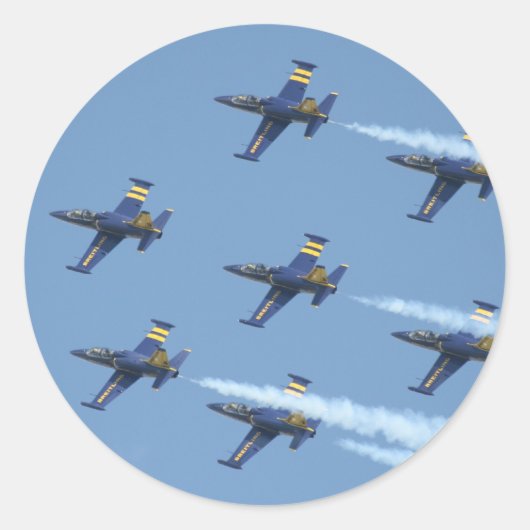 Air squadron Breitling op airshow Ronde Sticker (Voorkant)