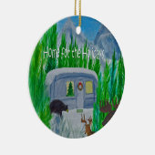 Air stream sneeuwgebonden retro camper ornament (Rechts)