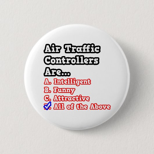 Air Traffic Controller Quiz.. Ronde Button 5,7 Cm (Voorkant)
