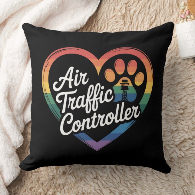 Air Traffic Controller Rainbow Heart Kussen (Deken)