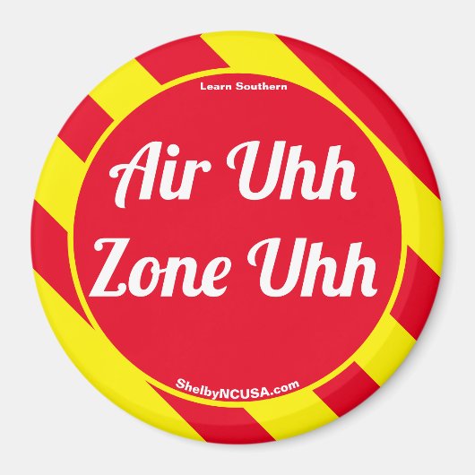 Air Uhh Zone Uhh Red/Yellow Magnet (Voorkant)