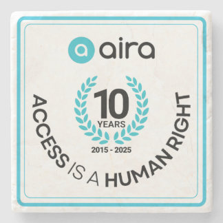 Aira 10e verjaardag/herdenkingsmarmer coaster stenen onderzetter
