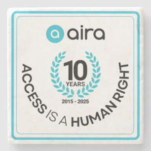 Aira 10e verjaardag/jubileum marmeren coaster stenen onderzetter