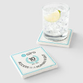 Aira 10e Verjaardag/Jubileum Marmeren Onderzetter (Zijkant)