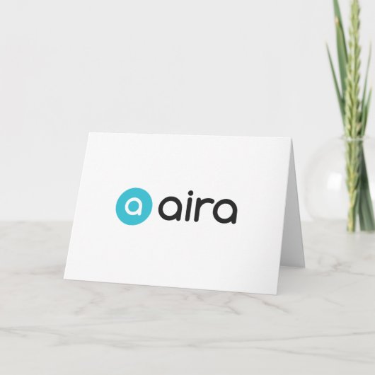 Aira Blauw en Zwart Logo Gefeliciteerd Kaart (Voorkant)