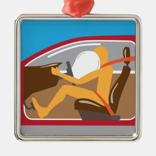 Airbag Veiligheidsgordel Metalen Ornament (Voorkant)