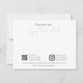 Airbnb and Rental Property Custom Welcome Note Notitiekaartje